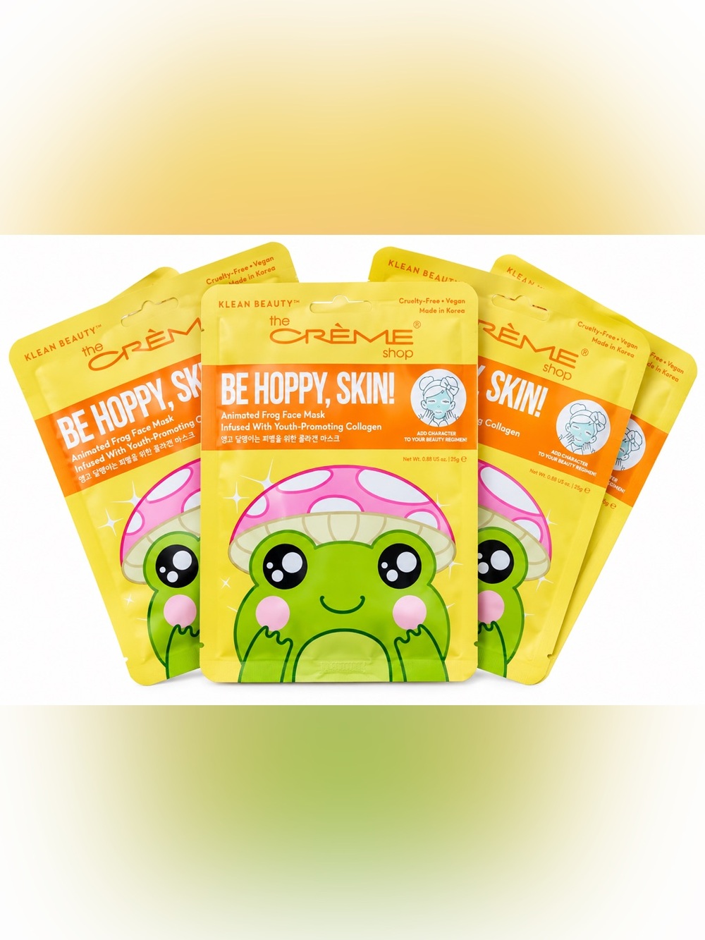 The crème shop Be Hoppy, Skin! Animated Frog Face Mask – 6 total + free gift